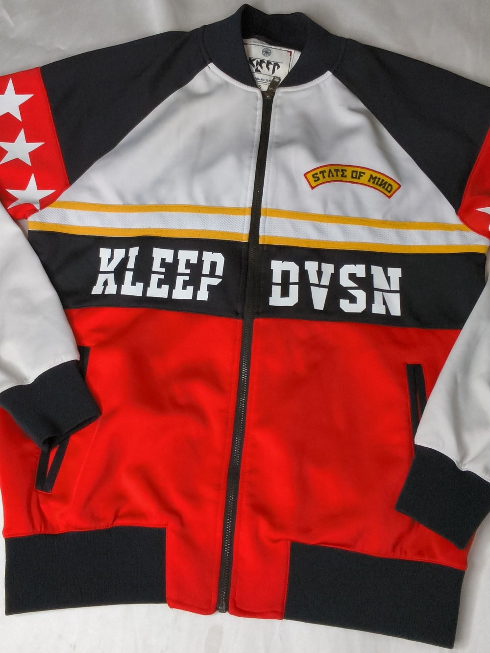 Kleep Dvsn Men's Red Colorblock Track Jacket